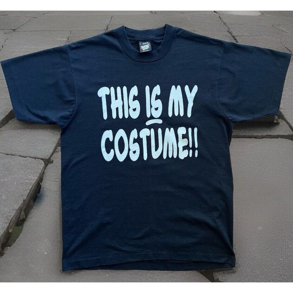Vintage Halloween Shirt Large Black 80s Screen Stars This Is My Costume Movie
